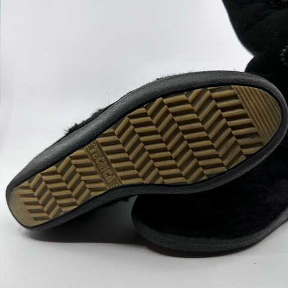 Tecnica Goat Fur Sheepskin Winter Tall Boots Black Leather Womens Size US 8 EU38 - Picture 6 of 10